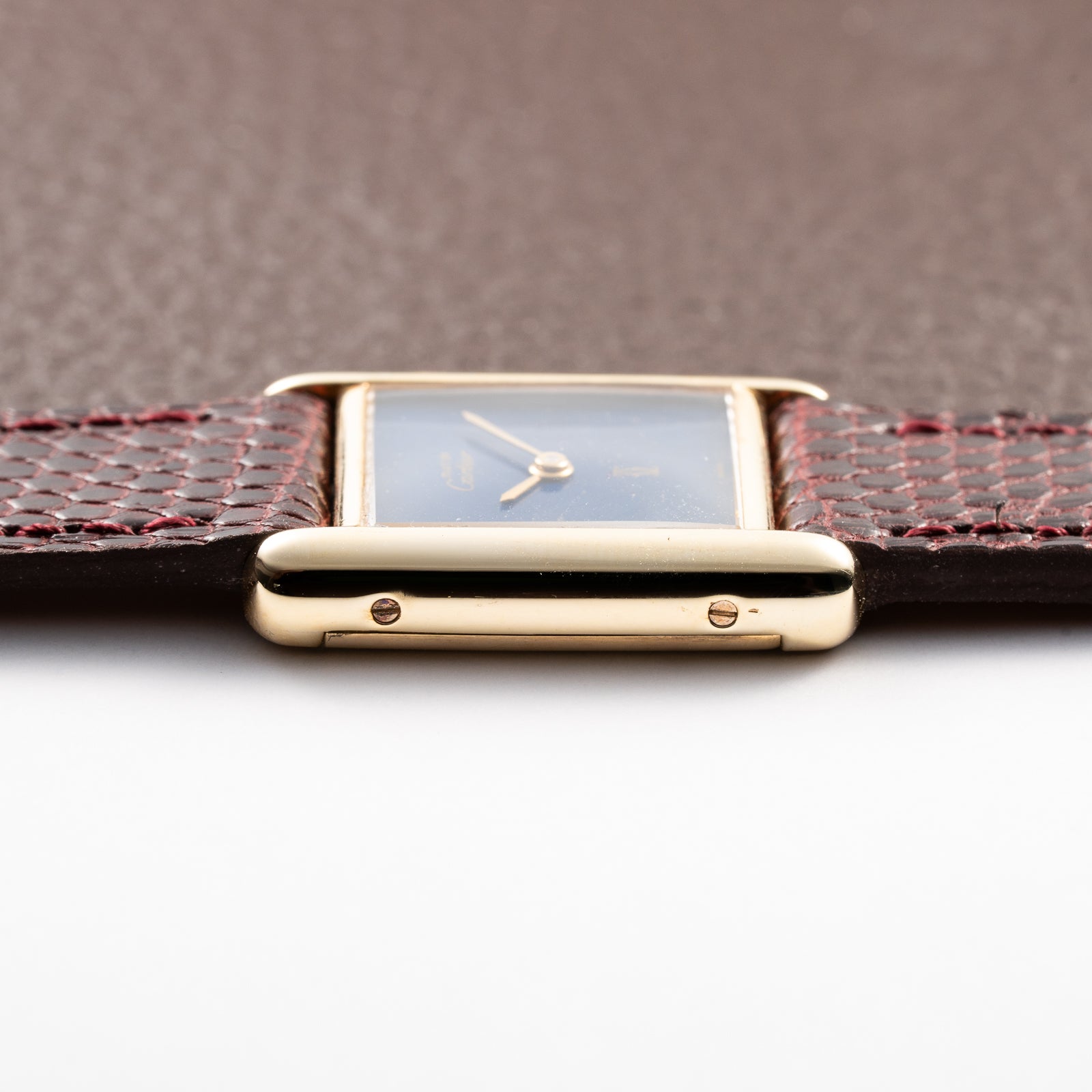 Cartier Tank Must de Blue Lapis Lazuli Dial Vermeil PM 1980s