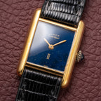 Cartier Tank Must de Blue Lapis Lazuli Dial Vermeil PM 1980s