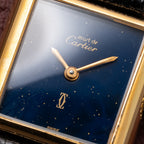 Cartier Tank Must de Blue Lapis Lazuli Dial Vermeil PM 1980s