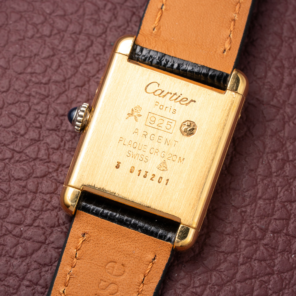 Cartier Tank Must de Blue Lapis Lazuli Dial Vermeil PM 1980s