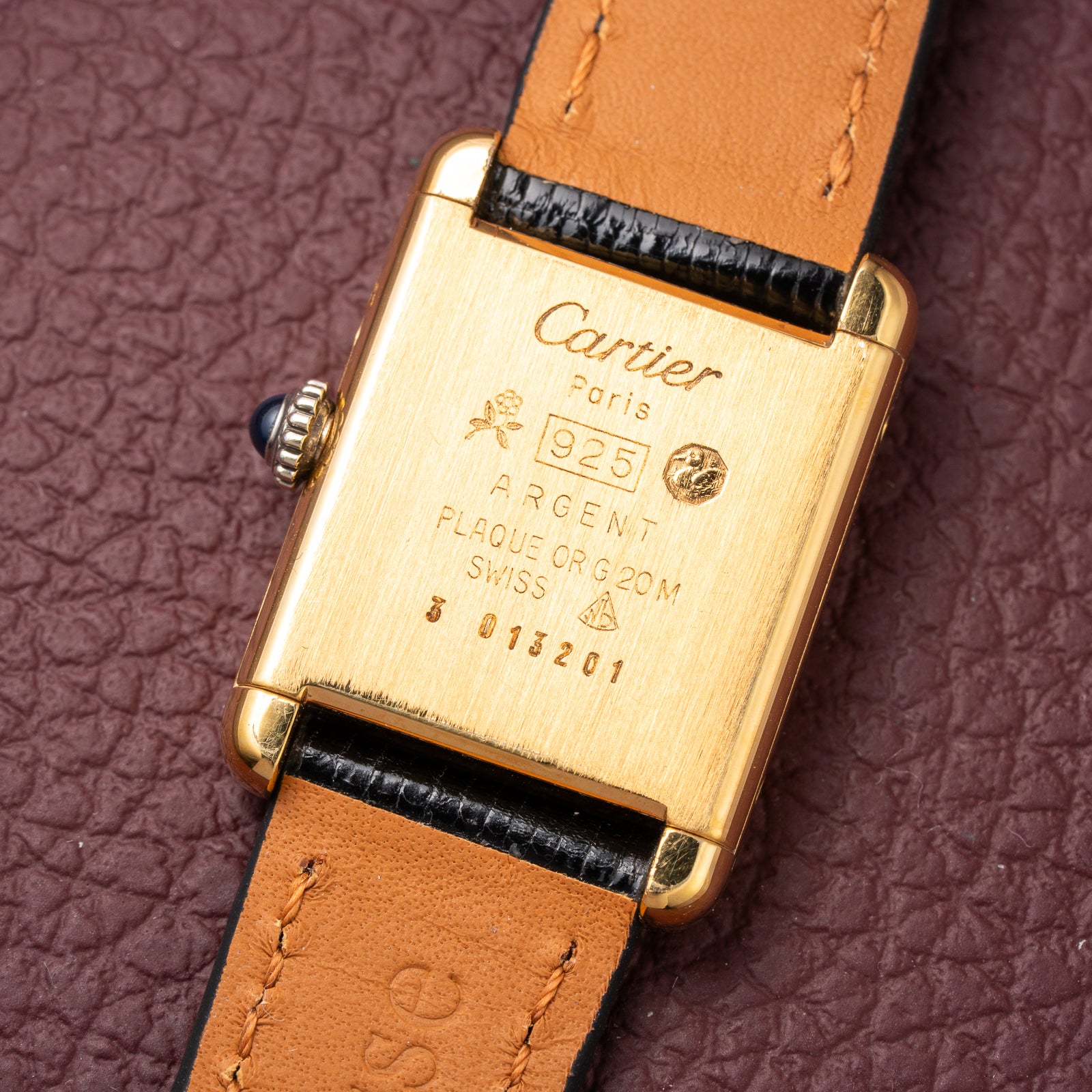 Cartier Tank Must de Blue Lapis Lazuli Dial Vermeil PM 1980s