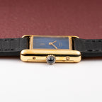 Cartier Tank Must de Blue Lapis Lazuli Dial Vermeil PM 1980s