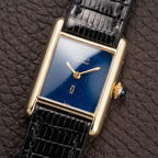 Cartier Tank Must de Blue Lapis Lazuli Dial Vermeil PM 1980s