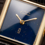 Cartier Tank Must de Blue Lapis Lazuli Dial Vermeil PM 1980s