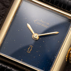 Cartier Tank Must de Blue Lapis Lazuli Dial Vermeil PM 1980s