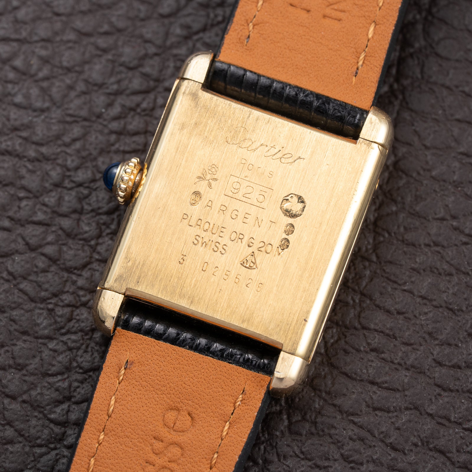 Cartier Tank Must de Blue Lapis Lazuli Dial Vermeil PM 1980s