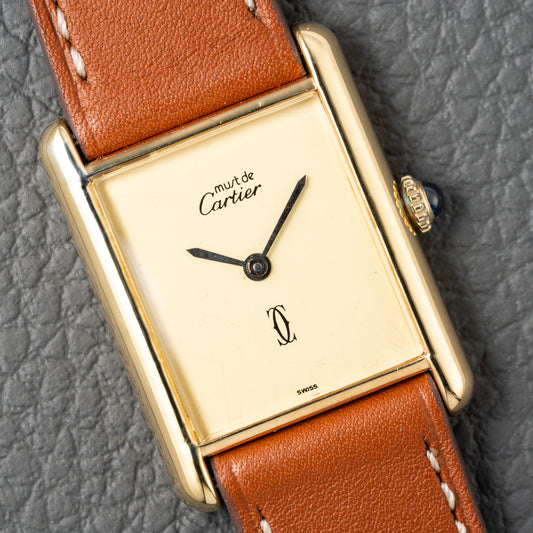 Cartier Must de Tank Vermeil Lemon Roman Dial – 1990s
