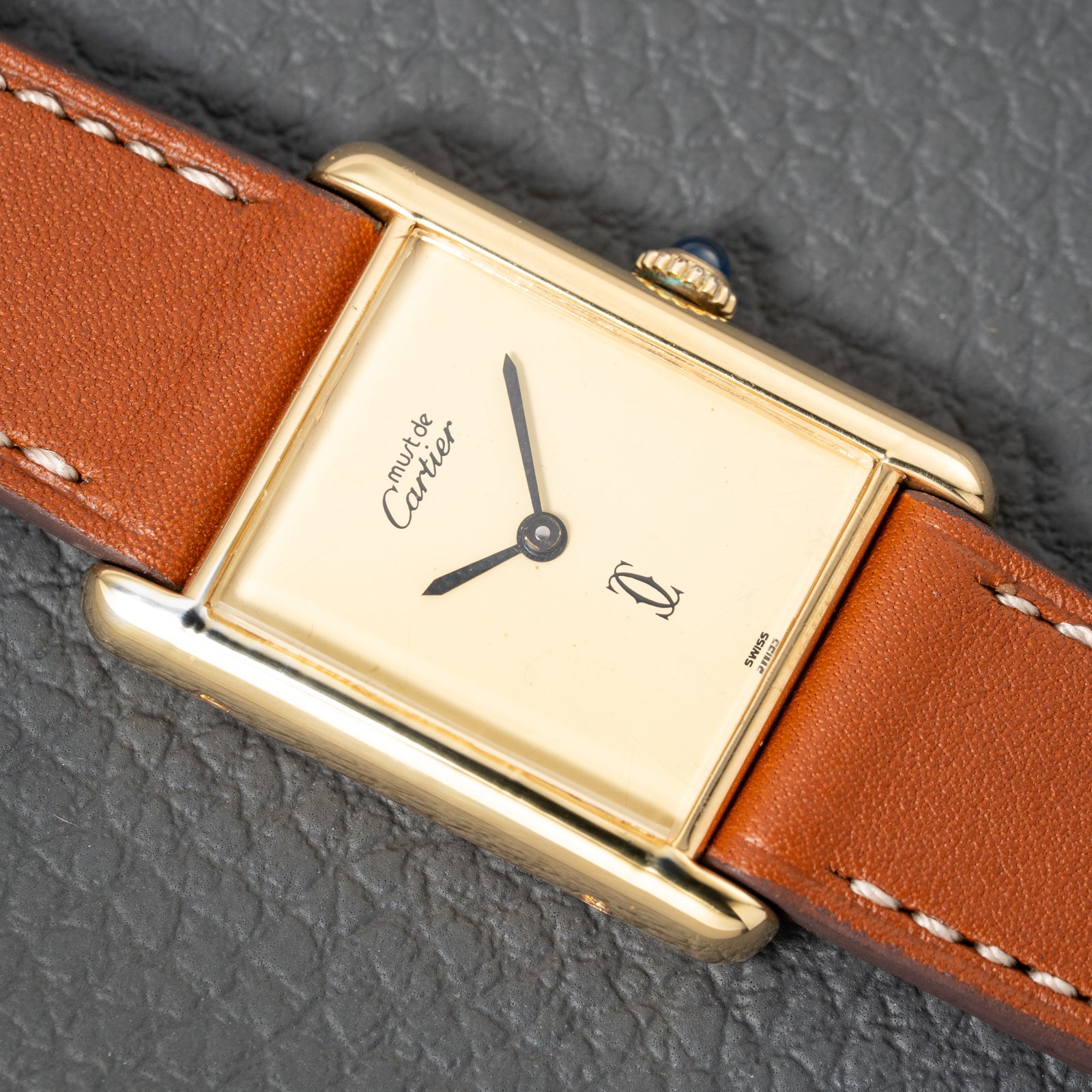 Cartier Must de Tank Vermeil Lemon Roman Dial – 1990s