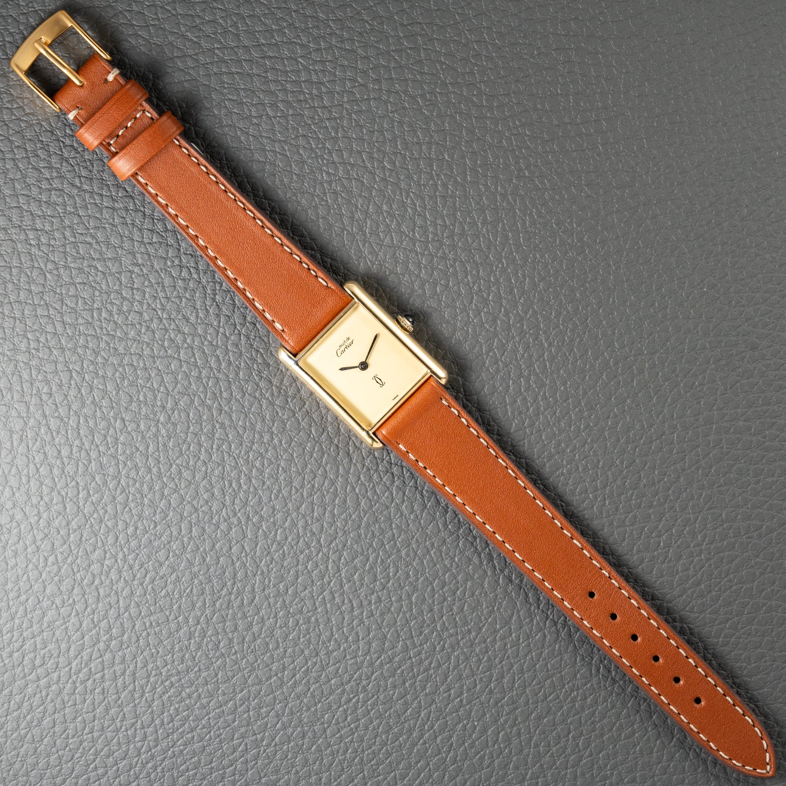 Cartier Must de Tank Vermeil Lemon Roman Dial – 1990s