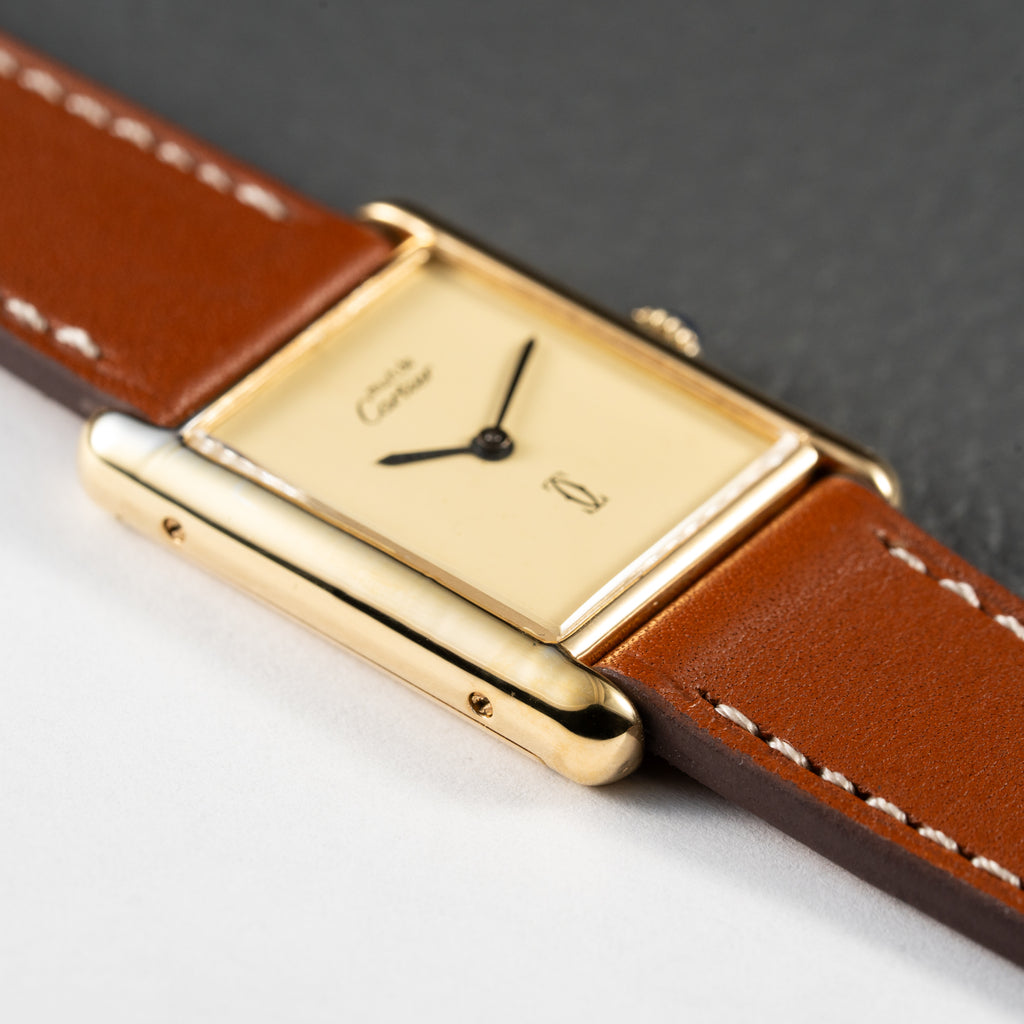 Cartier Must de Tank Vermeil Lemon Roman Dial – 1990s