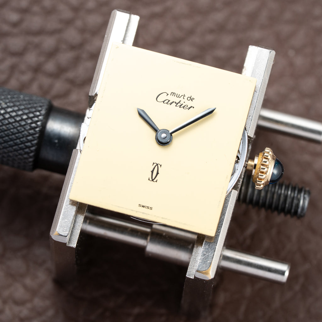 Cartier Tank Must de Lemon Dial Vermeil PM SM from 1980s