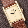 Cartier Tank Must de Lemon Dial Vermeil PM SM from 1980s