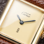 Cartier Tank Must de Lemon Dial Vermeil PM SM from 1980s
