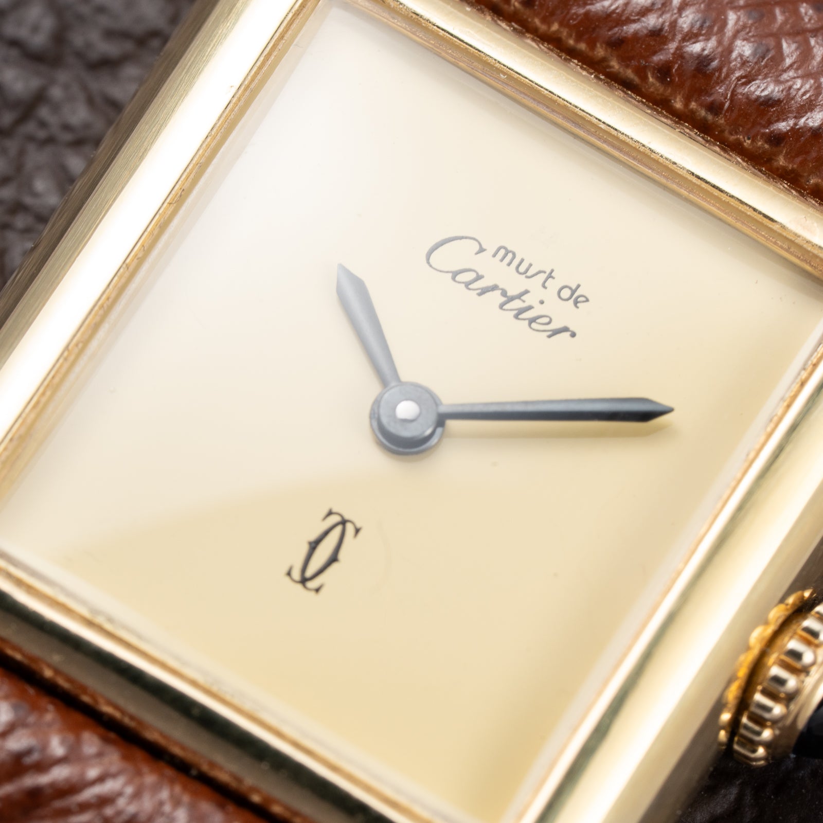 Cartier Tank Must de Lemon Dial Vermeil PM SM from 1980s
