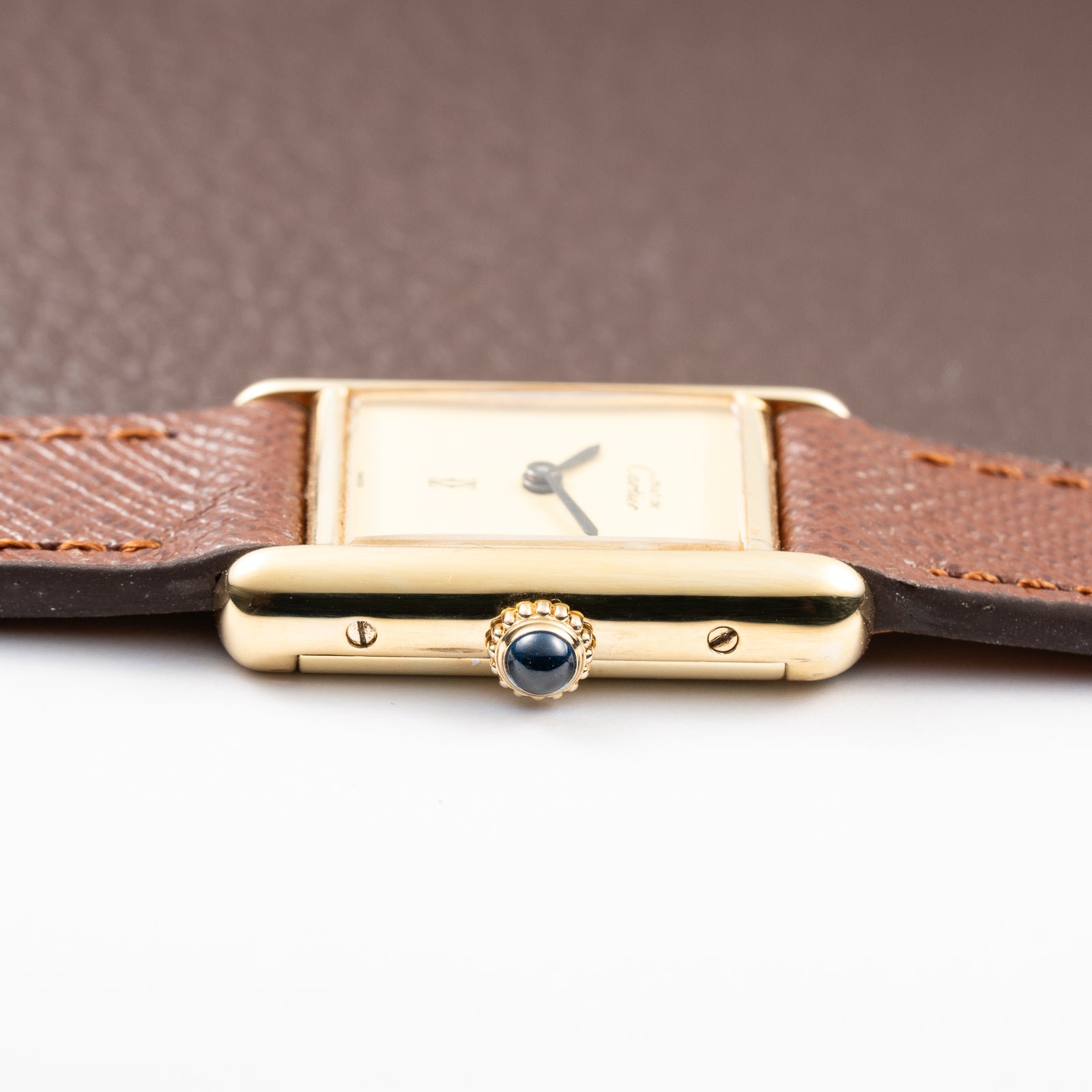 Cartier Tank Must de Lemon Dial Vermeil PM SM from 1980s