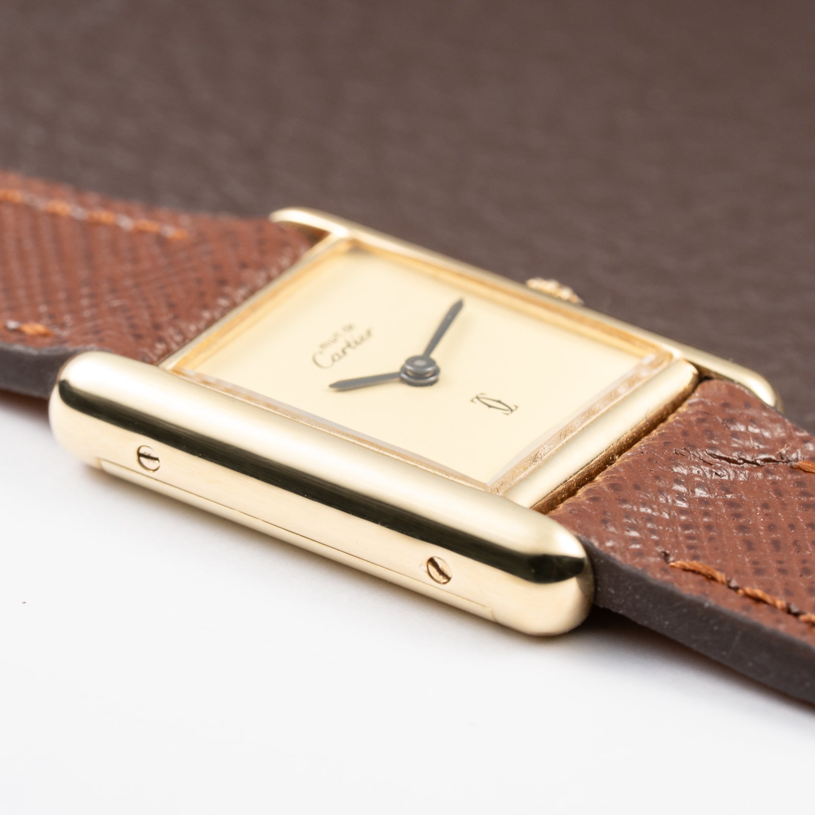 Cartier Tank Must de Lemon Dial Vermeil PM SM from 1980s