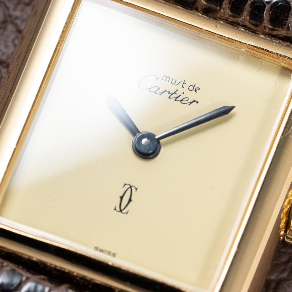 Cartier Tank Must de Lemon Dial Vermeil from 1980s
