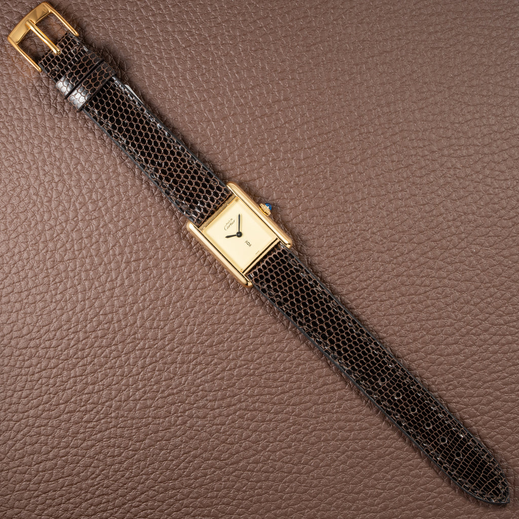 Cartier Tank Must de Lemon Dial Vermeil from 1980s