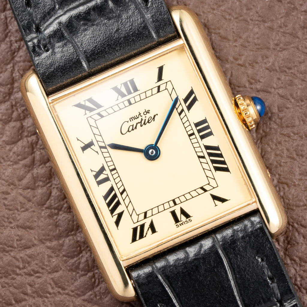 Cartier Tank Must de Lemon Roman Dial GM LM Ref 6 68001 from 1990s