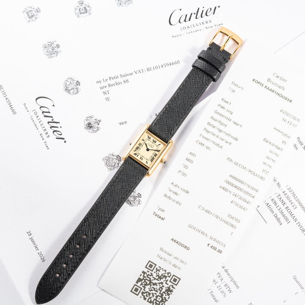 Cartier Tank Must de Lemon Roman Dial Cartier Service 2026 Vermeil PM Ref. 3 66001 from 1980S