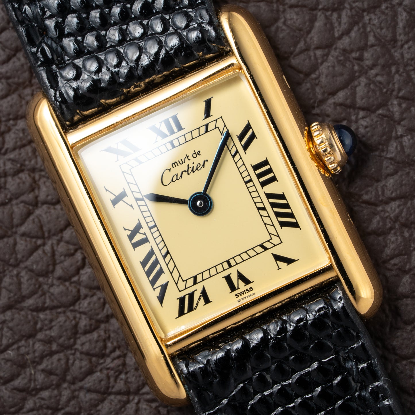 Cartier Tank Must de Lemon Roman Dial PM Vermeil Reference 5057001