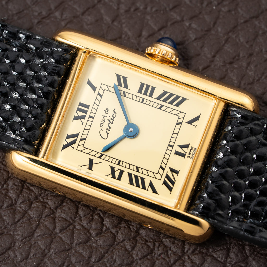 Cartier Tank Must de Lemon Roman Dial PM Vermeil Reference 5057001