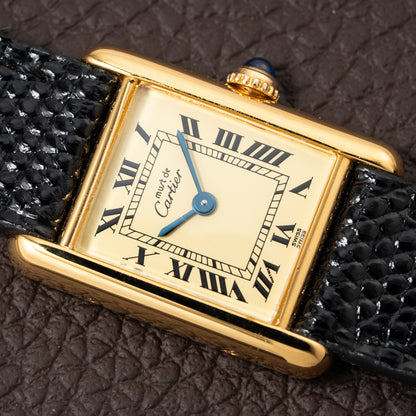 Cartier Tank Must de Lemon Roman Dial PM Vermeil Reference 5057001