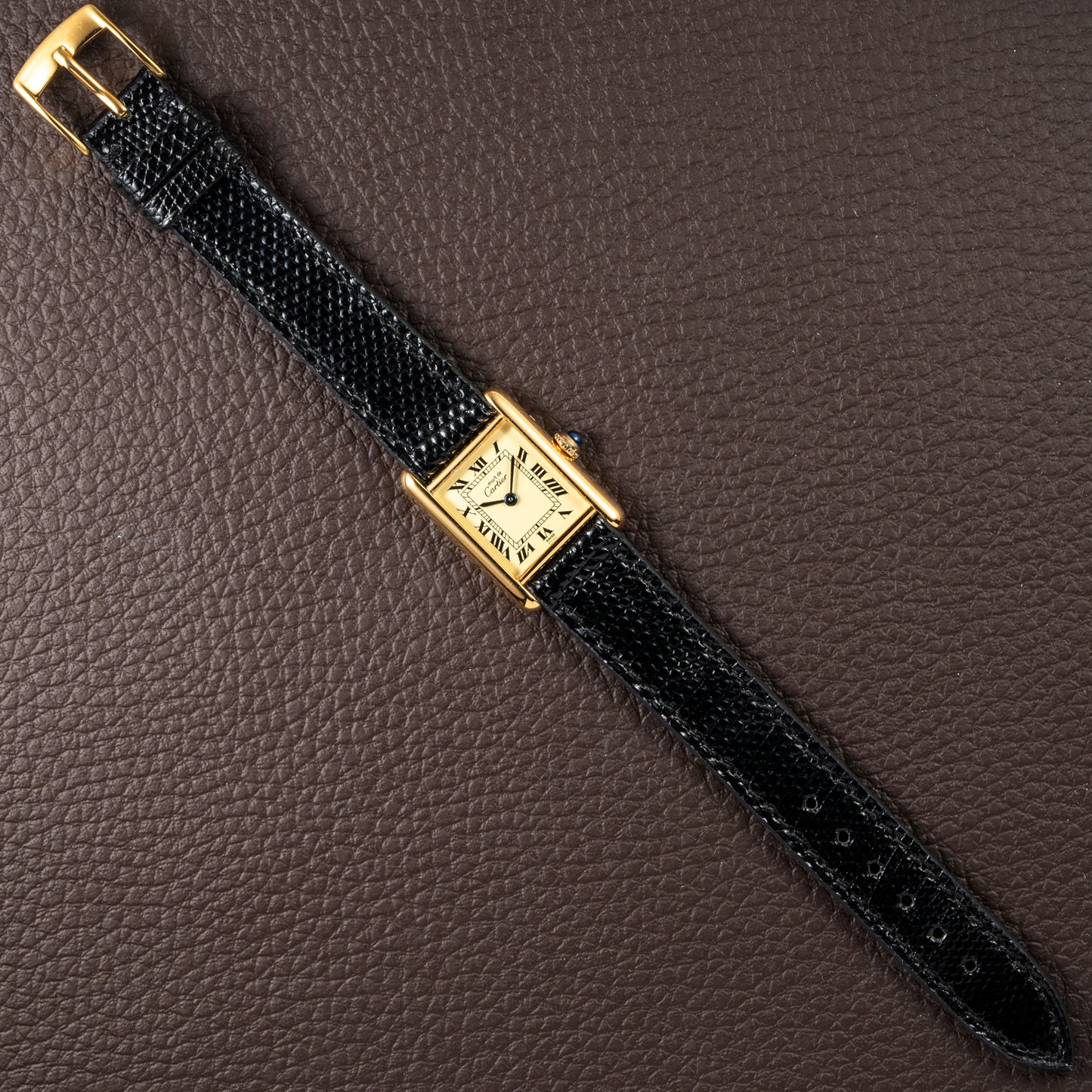 Cartier Tank Must de Lemon Roman Dial PM Vermeil Reference 5057001