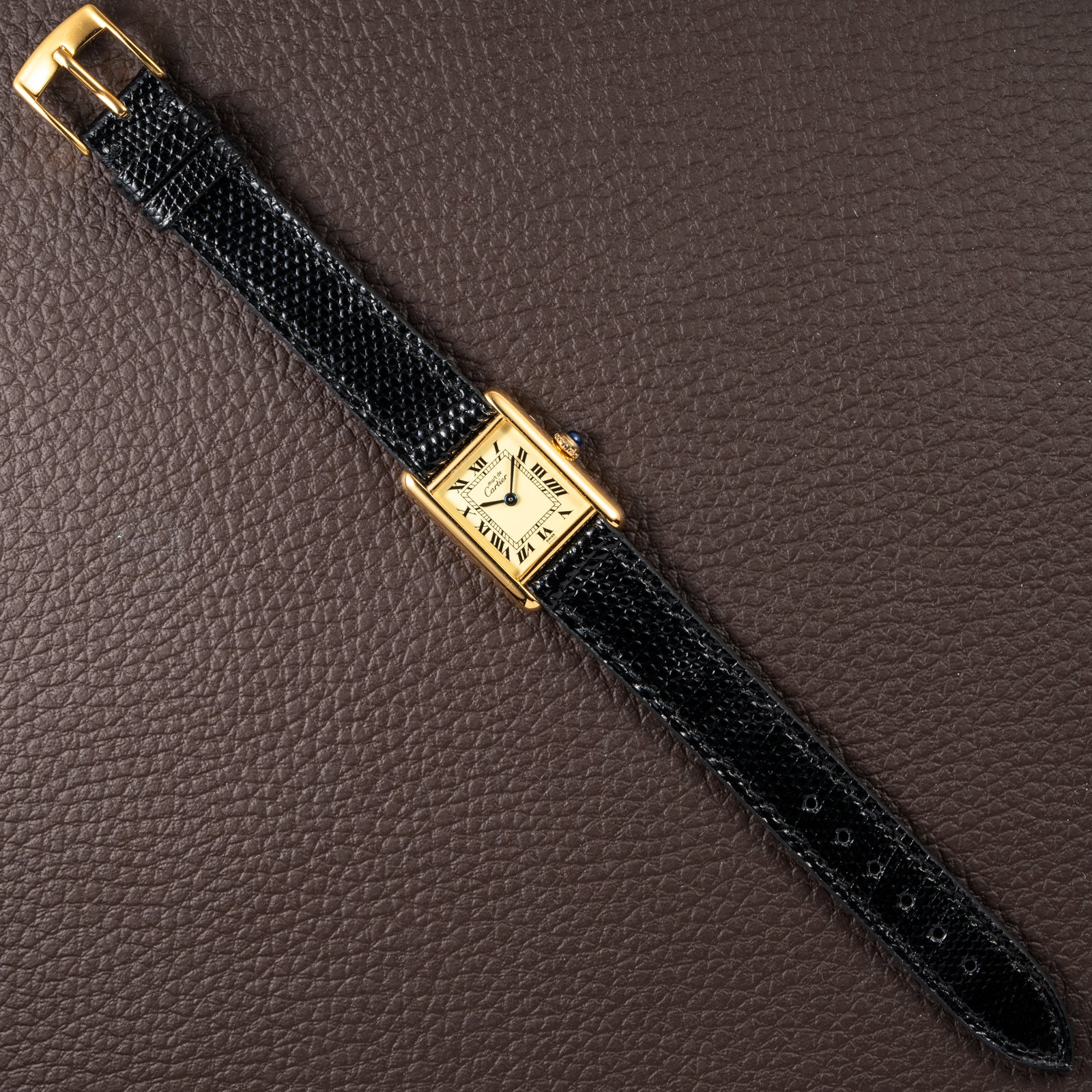 Cartier Tank Must de Lemon Roman Dial PM Vermeil Reference 5057001