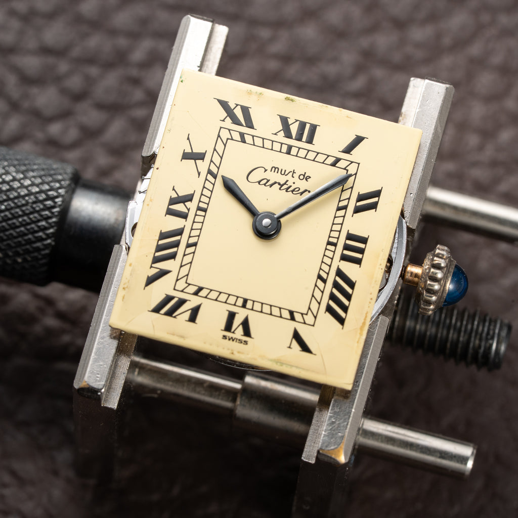 Cartier Tank Must de Vermeil Lemon Roman Dial PM from 1980s