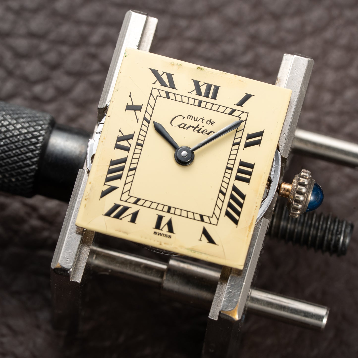 Cartier Tank Must de Vermeil Lemon Roman Dial PM from 1980s