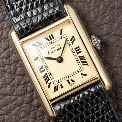 Cartier Tank Must de Vermeil Lemon Roman Dial PM from 1980s
