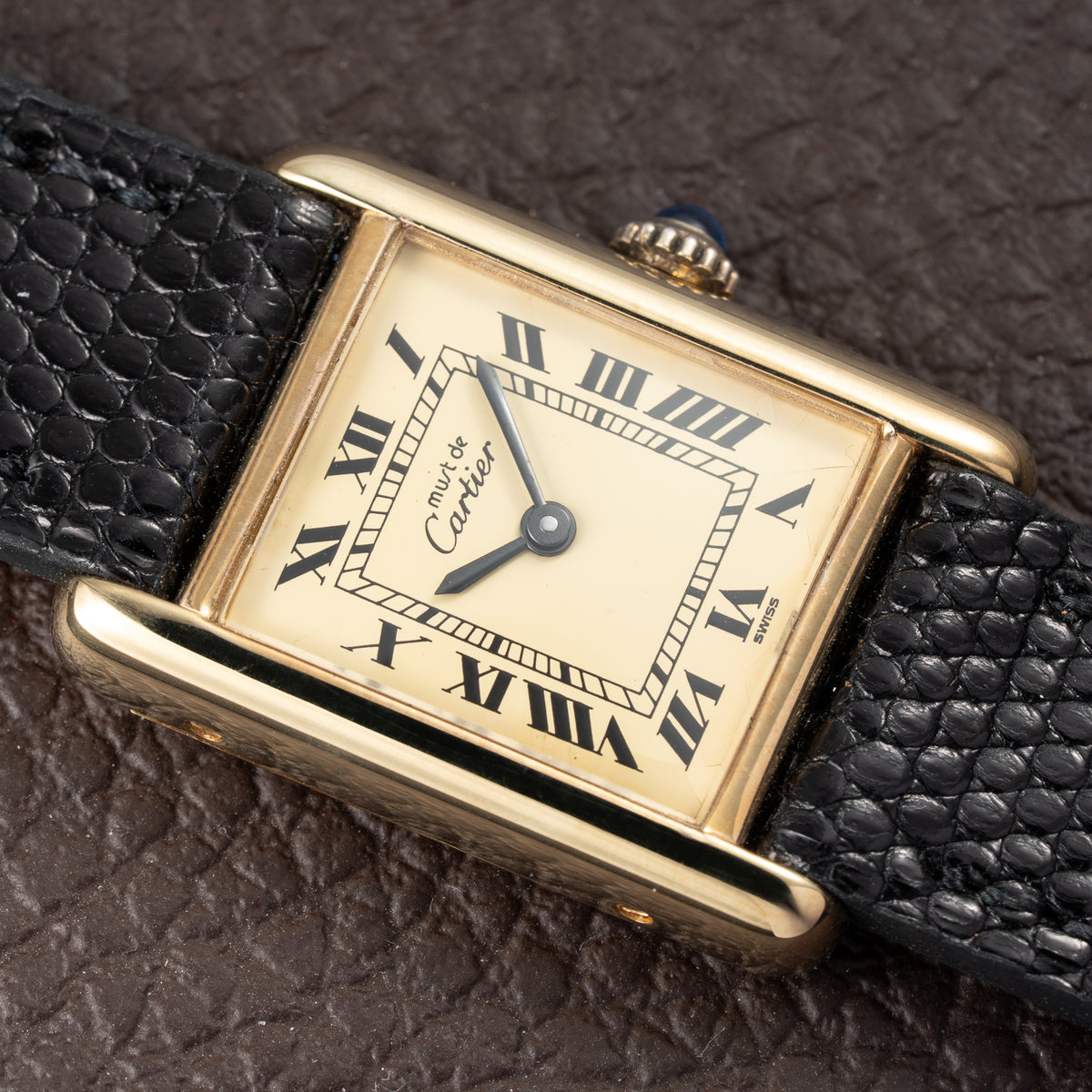 Cartier Tank Must de Vermeil Lemon Roman Dial PM from 1980s