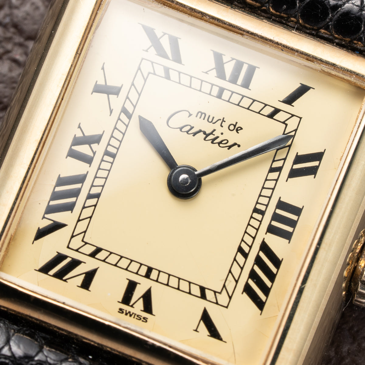 Cartier Tank Must de Vermeil Lemon Roman Dial PM from 1980s