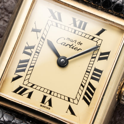 Cartier Tank Must de Vermeil Lemon Roman Dial PM from 1980s