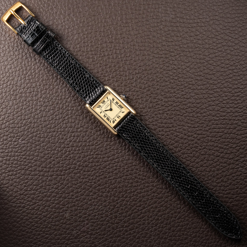Cartier Tank Must de Vermeil Lemon Roman Dial PM from 1980s