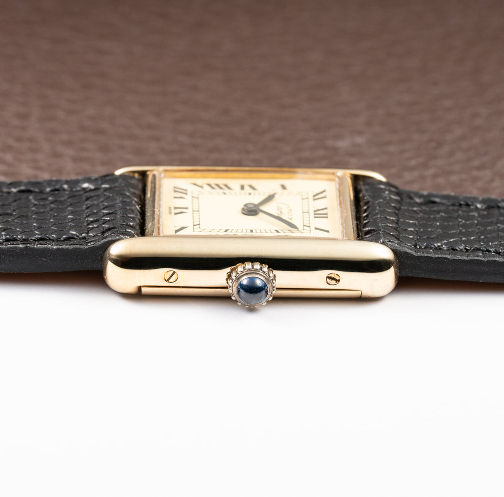 Cartier Tank Must de Vermeil Lemon Roman Dial PM from 1980s