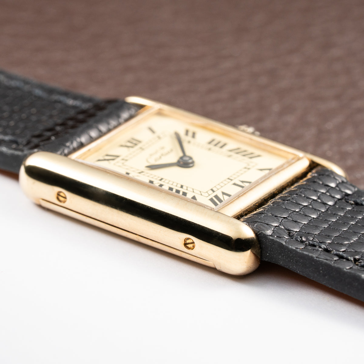 Cartier Tank Must de Vermeil Lemon Roman Dial PM from 1980s