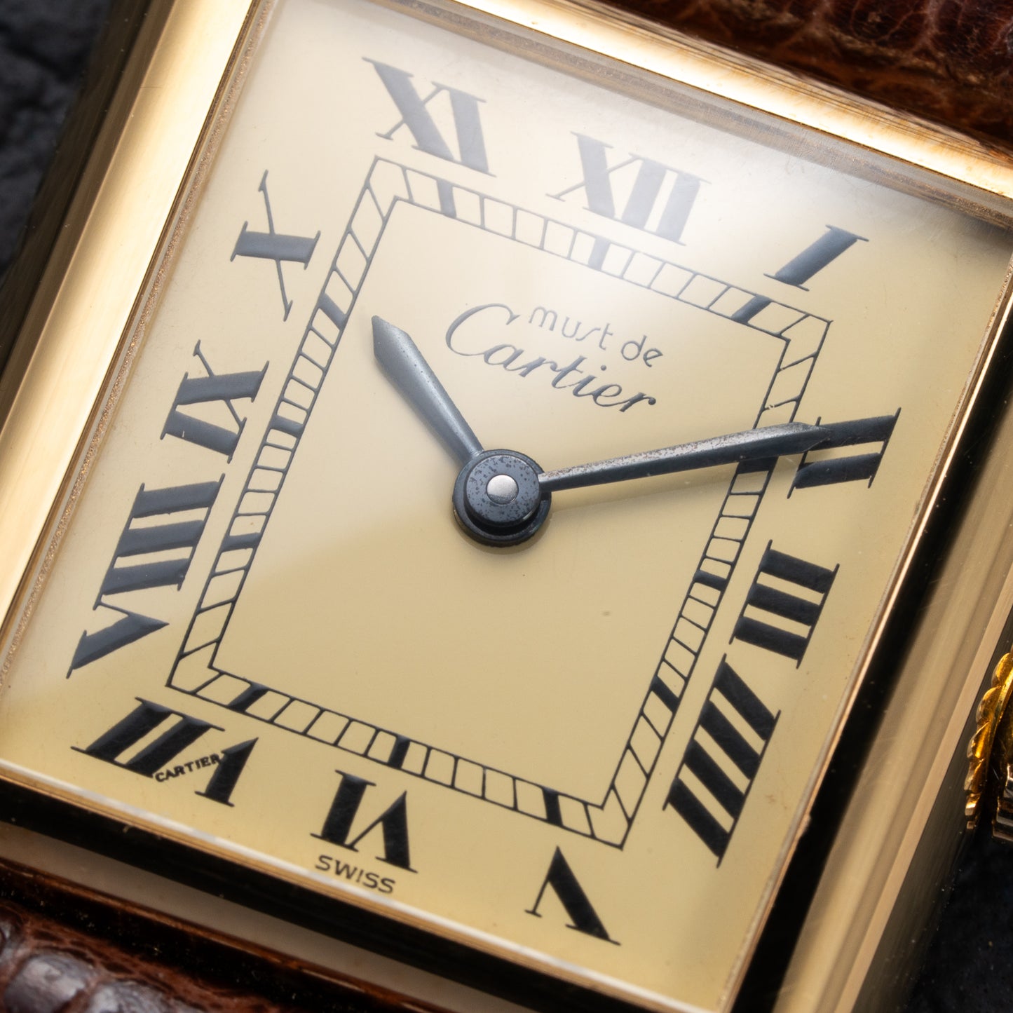 Cartier Tank Must de Roman Lemon Dial Vermeil PM LIKE NEW WITH STICKER 1980s