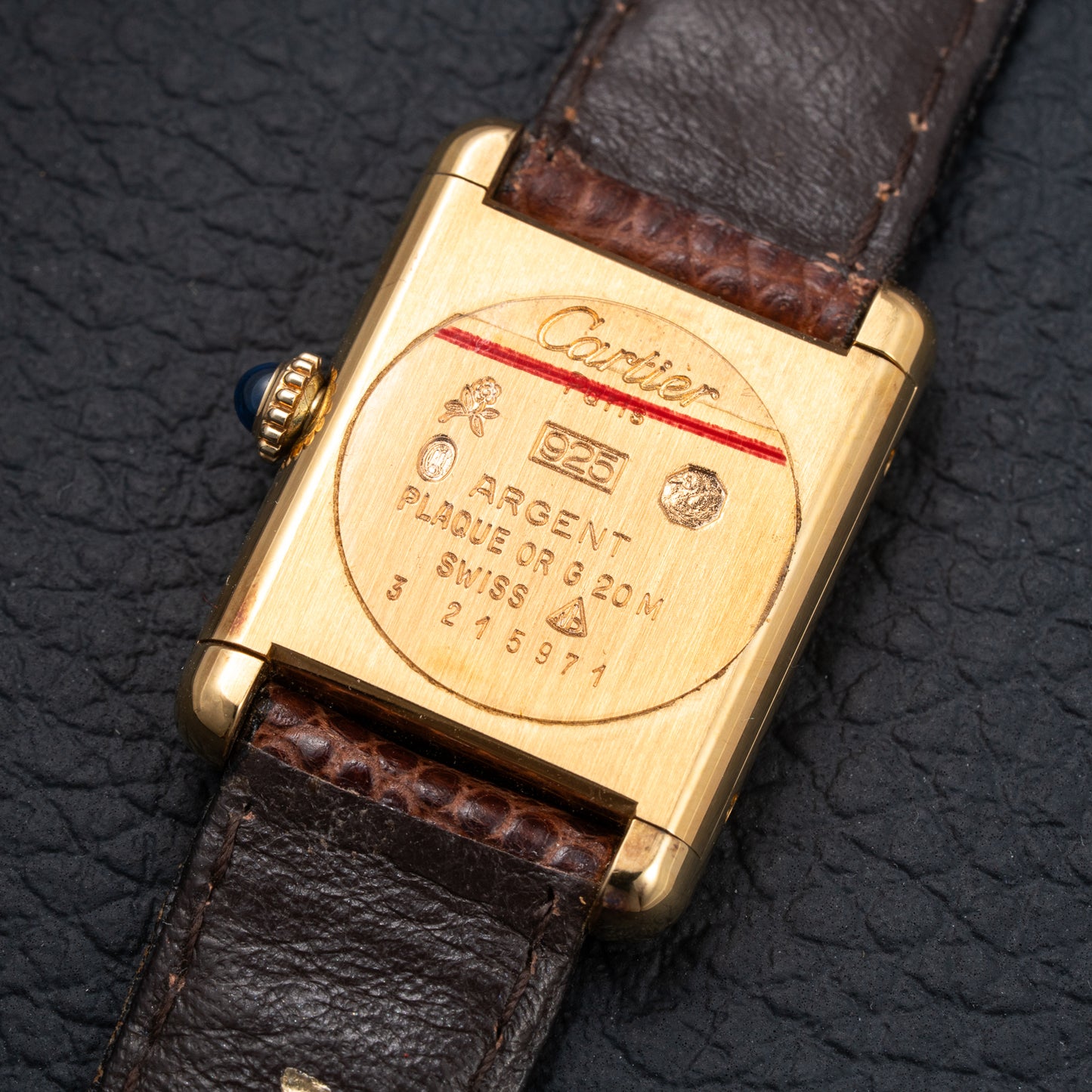 Cartier Tank Must de Roman Lemon Dial Vermeil PM LIKE NEW WITH STICKER 1980s