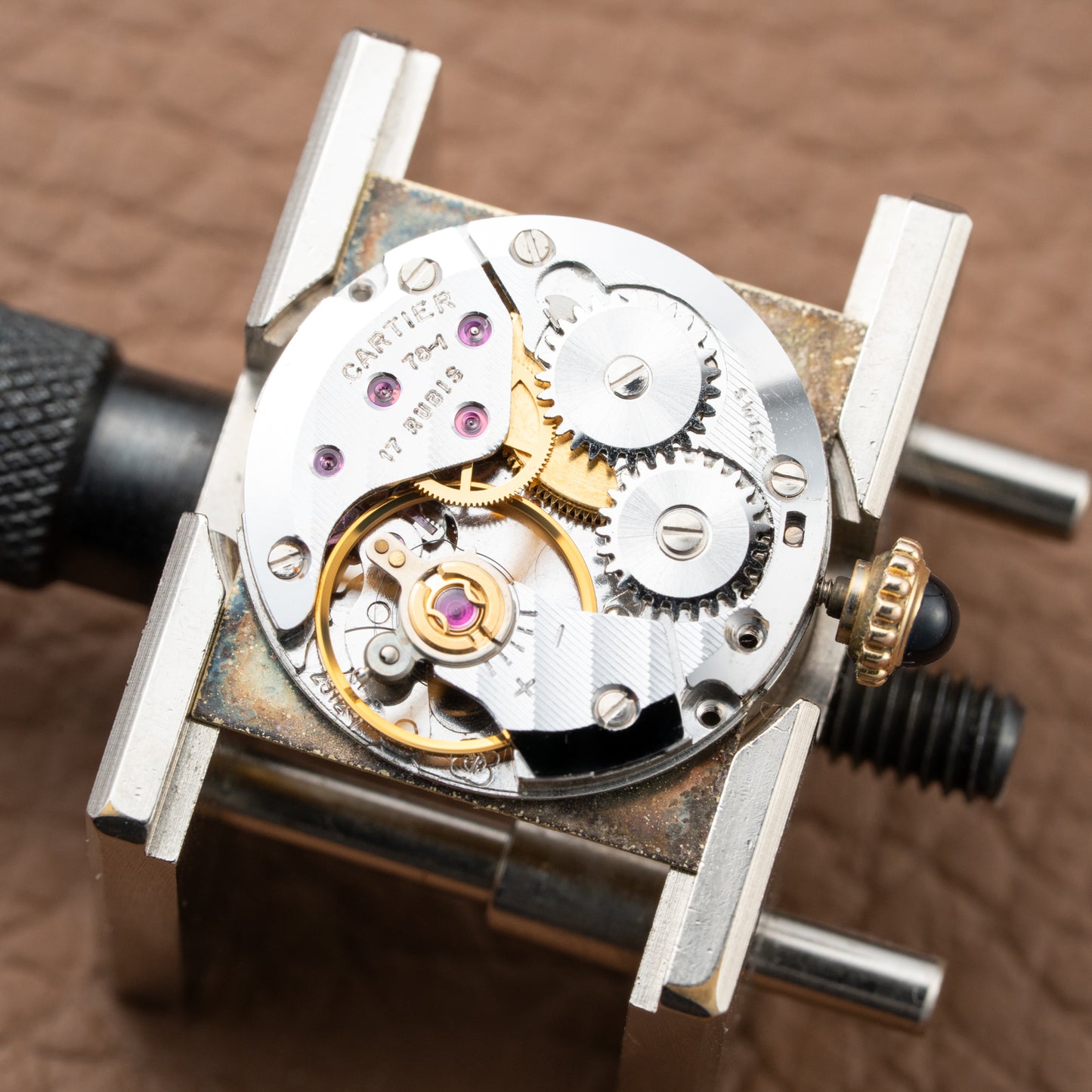 Cartier Tank Must de Roman Lemon Dial Vermeil PM 1980s