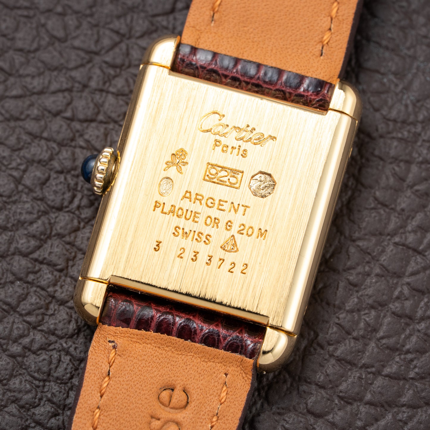 Cartier Tank Must de Roman Lemon Dial Vermeil PM 1980s