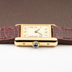 Cartier Tank Must de Roman Lemon Dial Vermeil PM 1980s