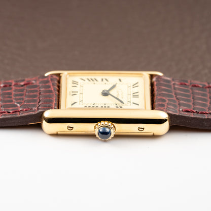Cartier Tank Must de Roman Lemon Dial Vermeil PM 1980s