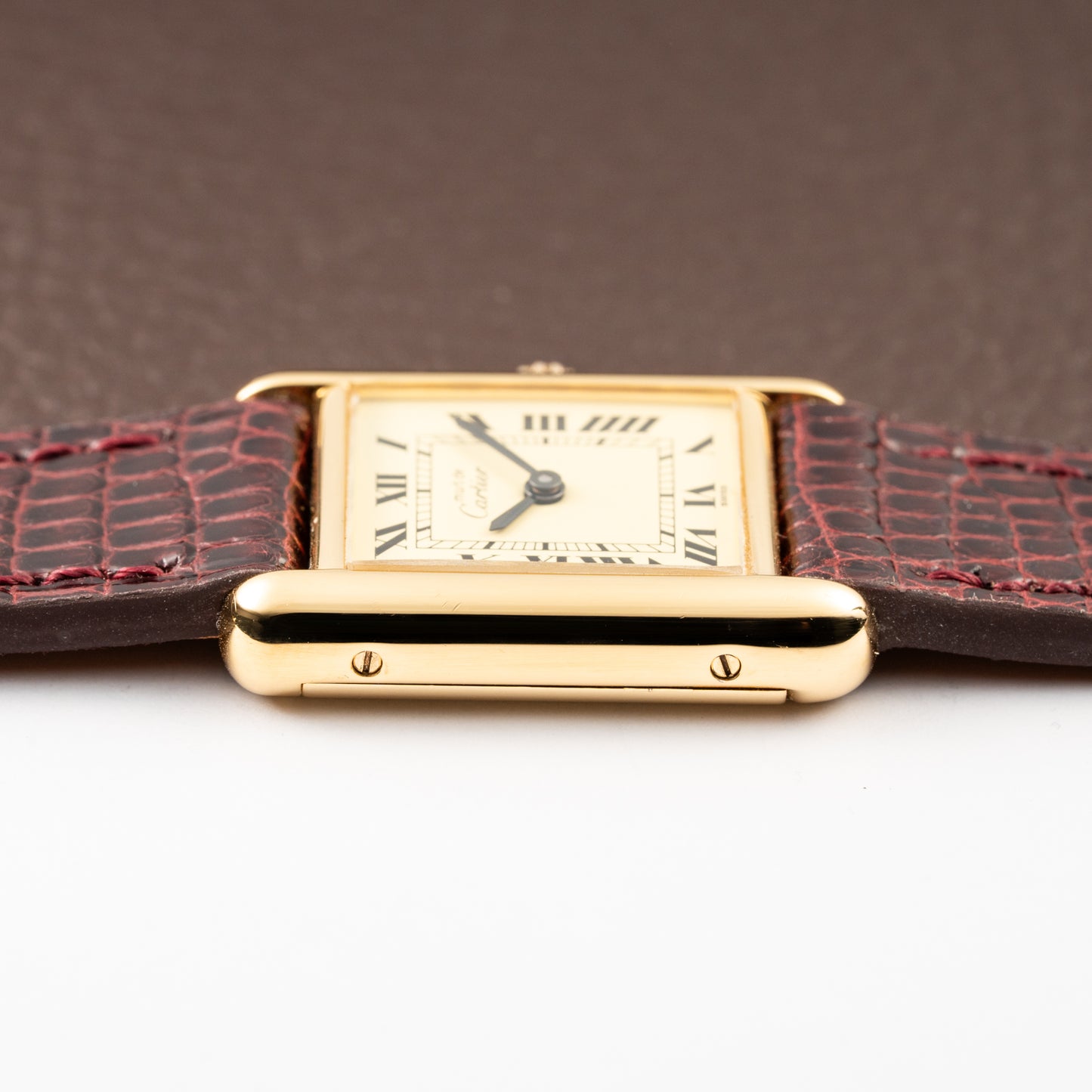 Cartier Tank Must de Roman Lemon Dial Vermeil PM 1980s