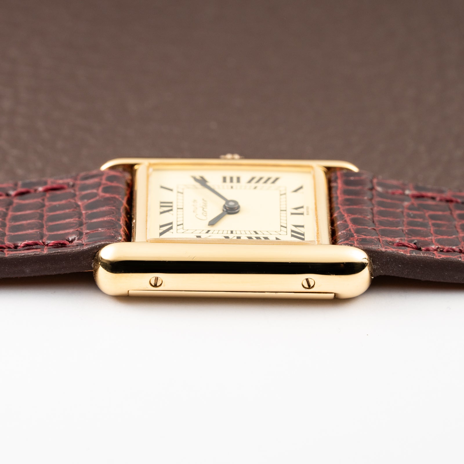 Cartier Tank Must de Roman Lemon Dial Vermeil PM 1980s
