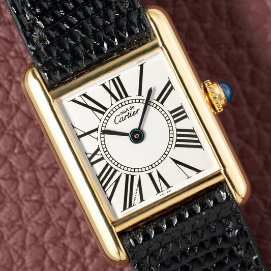 Cartier Must de Tank Vermeil White Opaline Roman Dial PM Ref. 5057001