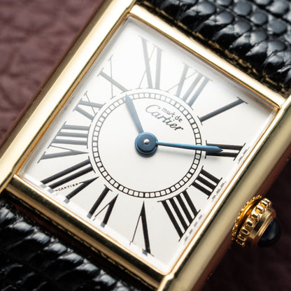 Cartier Must de Tank Vermeil White Opaline Roman Dial PM Ref. 5057001