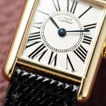 Cartier Must de Tank Vermeil White Opaline Roman Dial PM Ref. 5057001