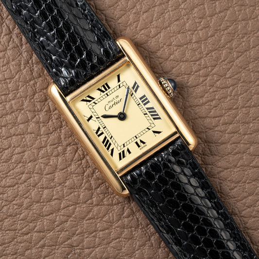 Cartier Tank Vermeil Roman Lemon Dial PM